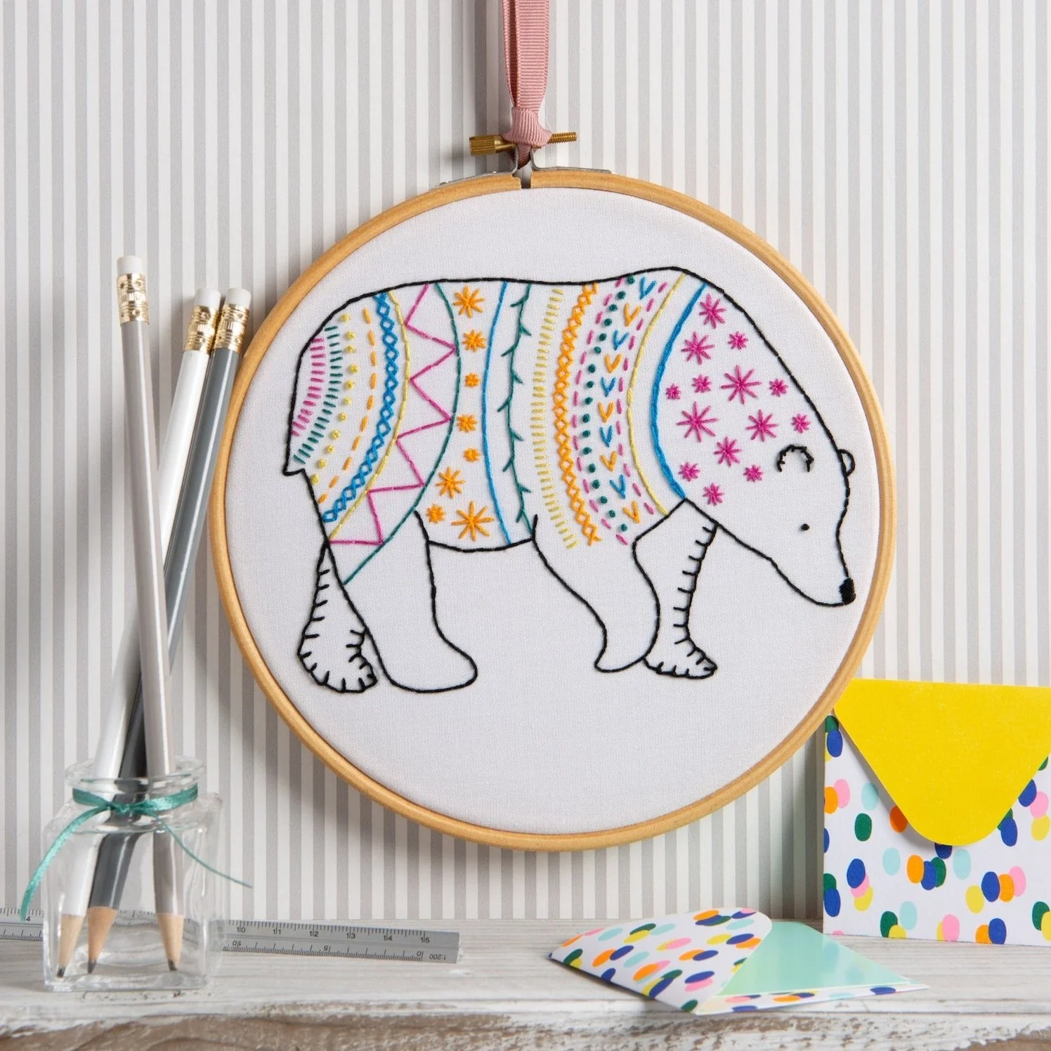 Bear Embroidery Kit for Beginners - Image 3