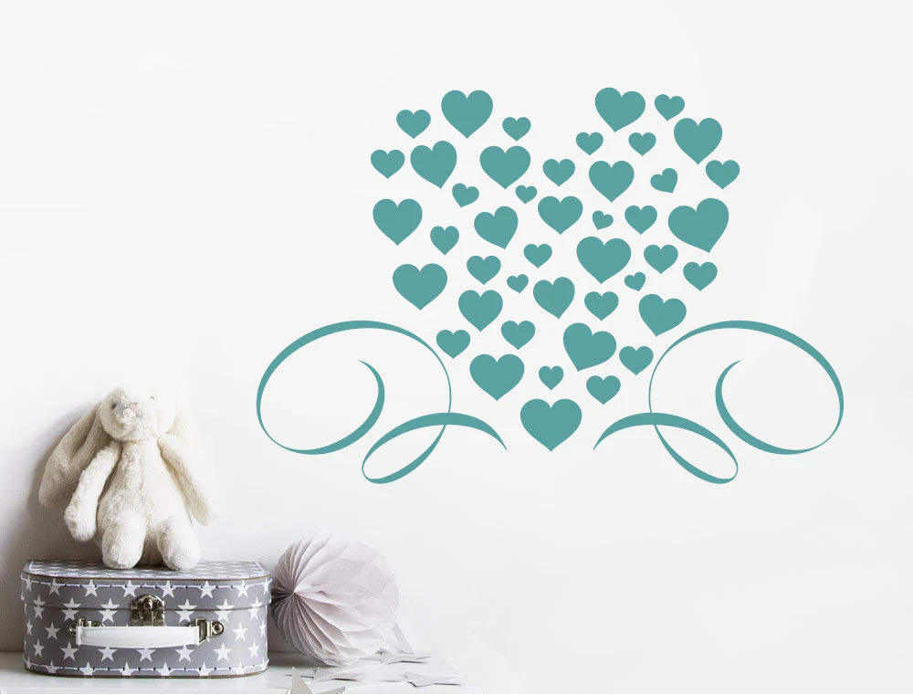 Beautiful Hearts Wall Decal Sticker - Image 5