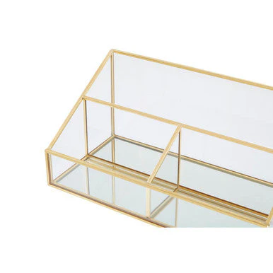 Beauty Glass Makeup Organiser With 3 Compartments - Image 7