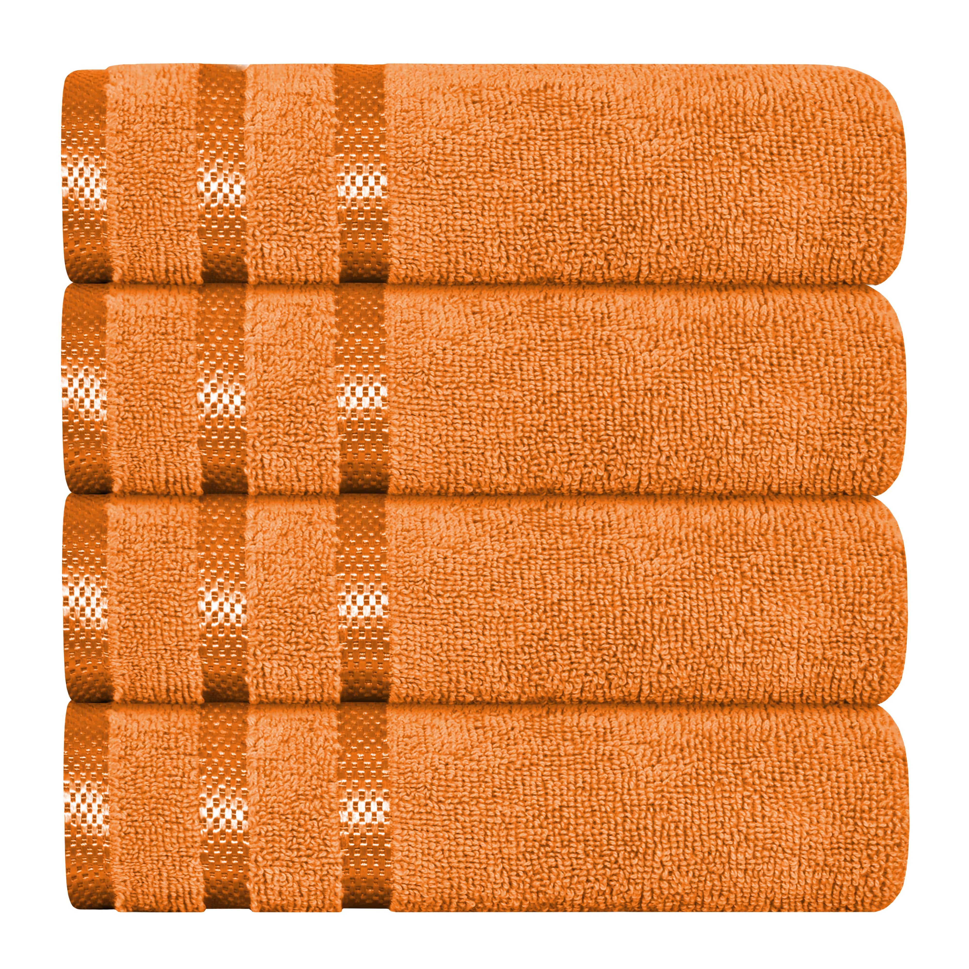 Belmont Viscose Stripe Orange Towels 100% Cotton Hotel Quality Super Absorbent 10 Piece Bale Set, 4 Hand Towel & 12 Face Cloths by OLIVIA ROCCO - Image 8