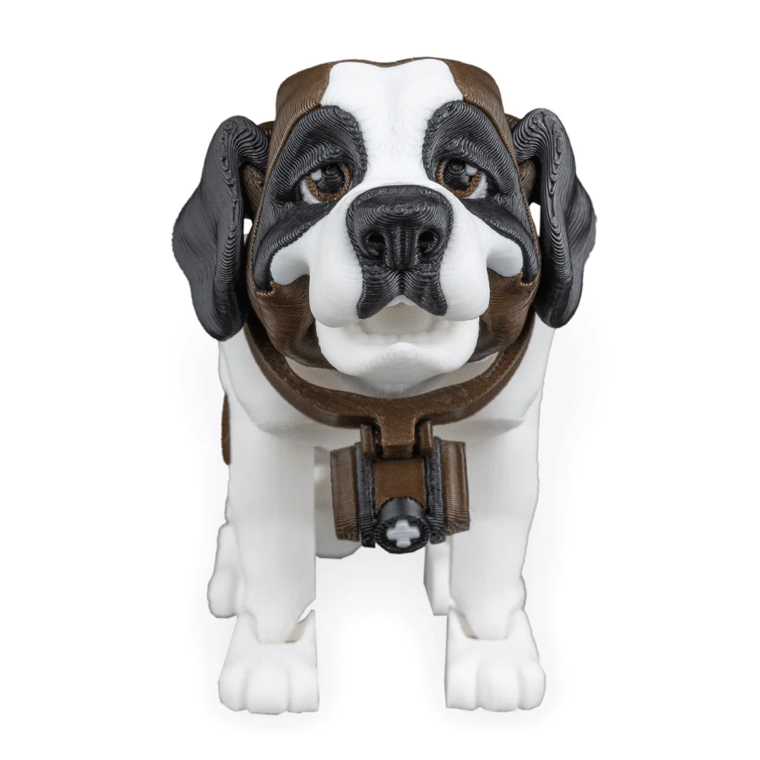 Bernie the St. Bernard – 3D Printed Dog Figurine | Optional Doghouse Set | Waggle Tails – Second Bark Collection - Image 2