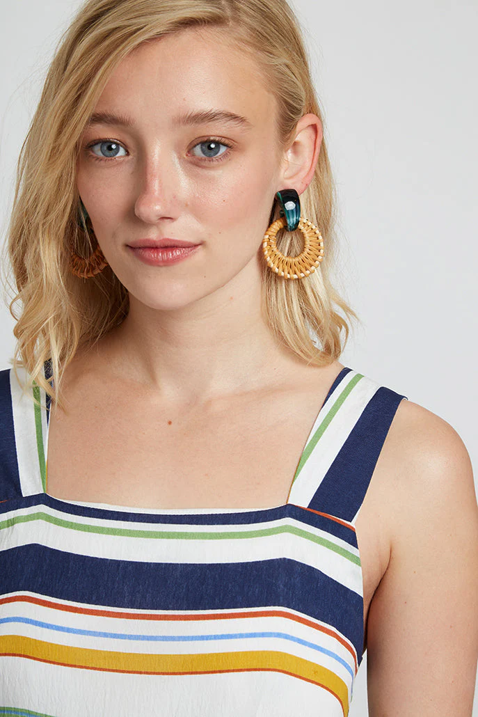 Bethany Green Tortoise Shell And Bamboo Hoop Earring - Image 2