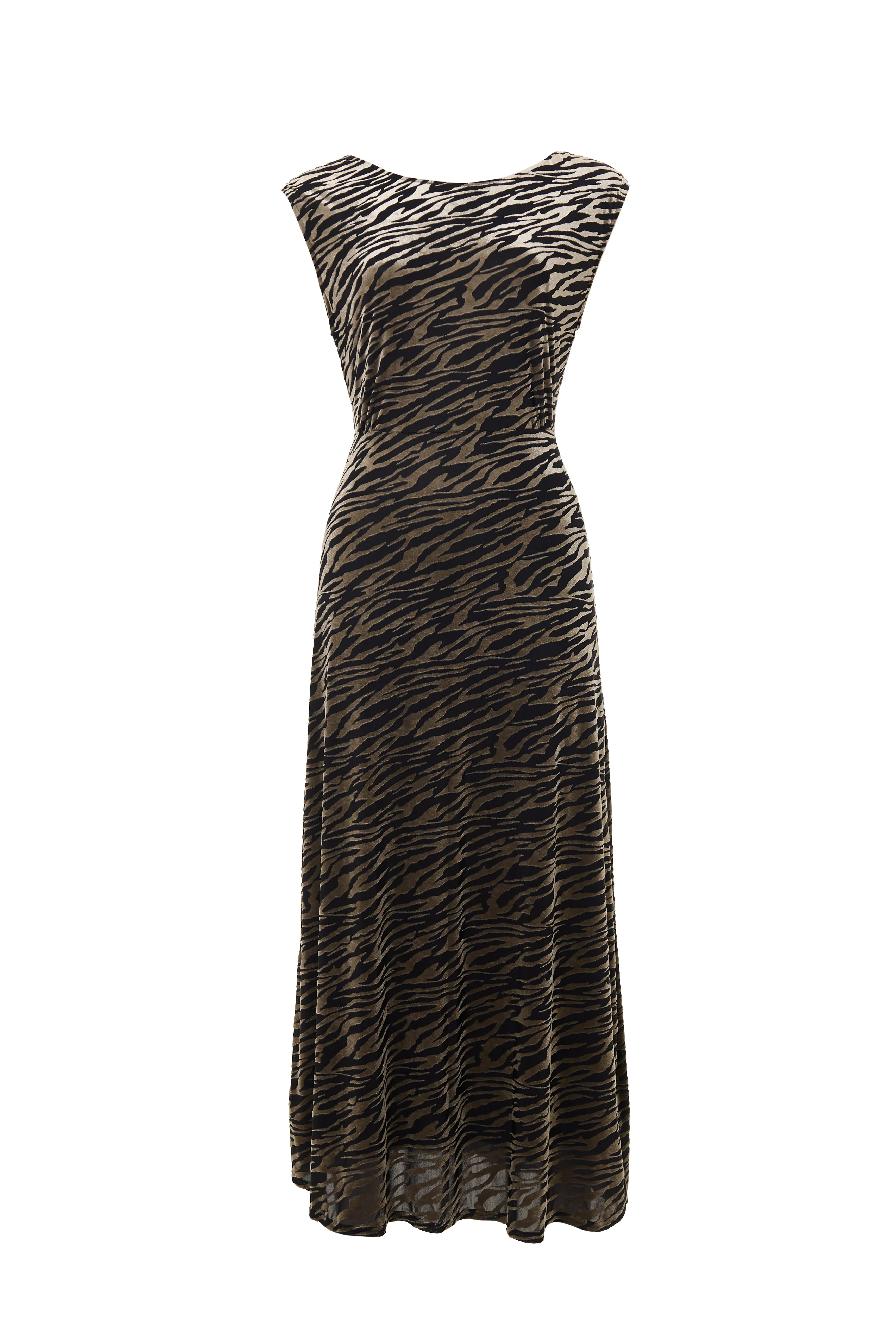 Beyla Zebra Devorie V-Back Midaxi Dress - Image 6