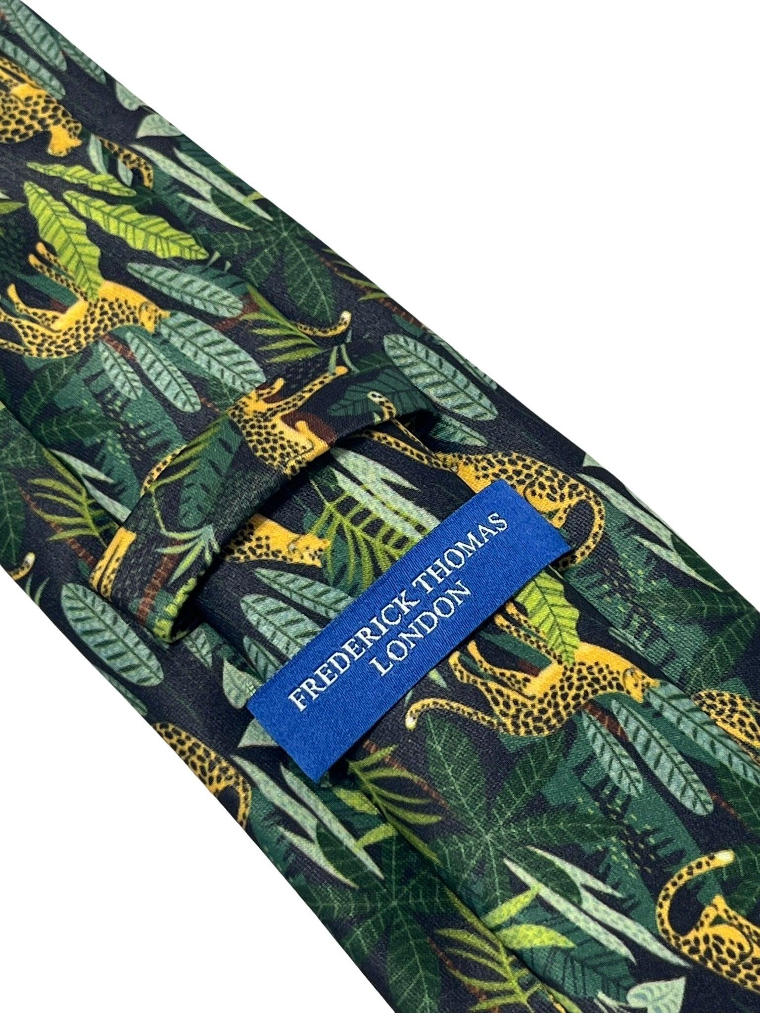 black and green jungle cheetah exotic tie - Image 4