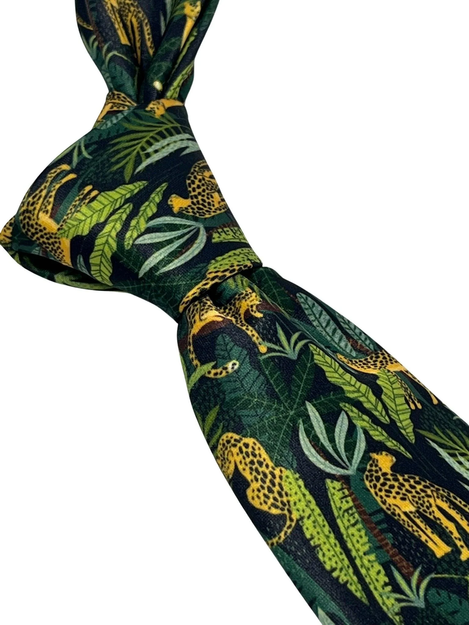 black and green jungle cheetah exotic tie - Image 6
