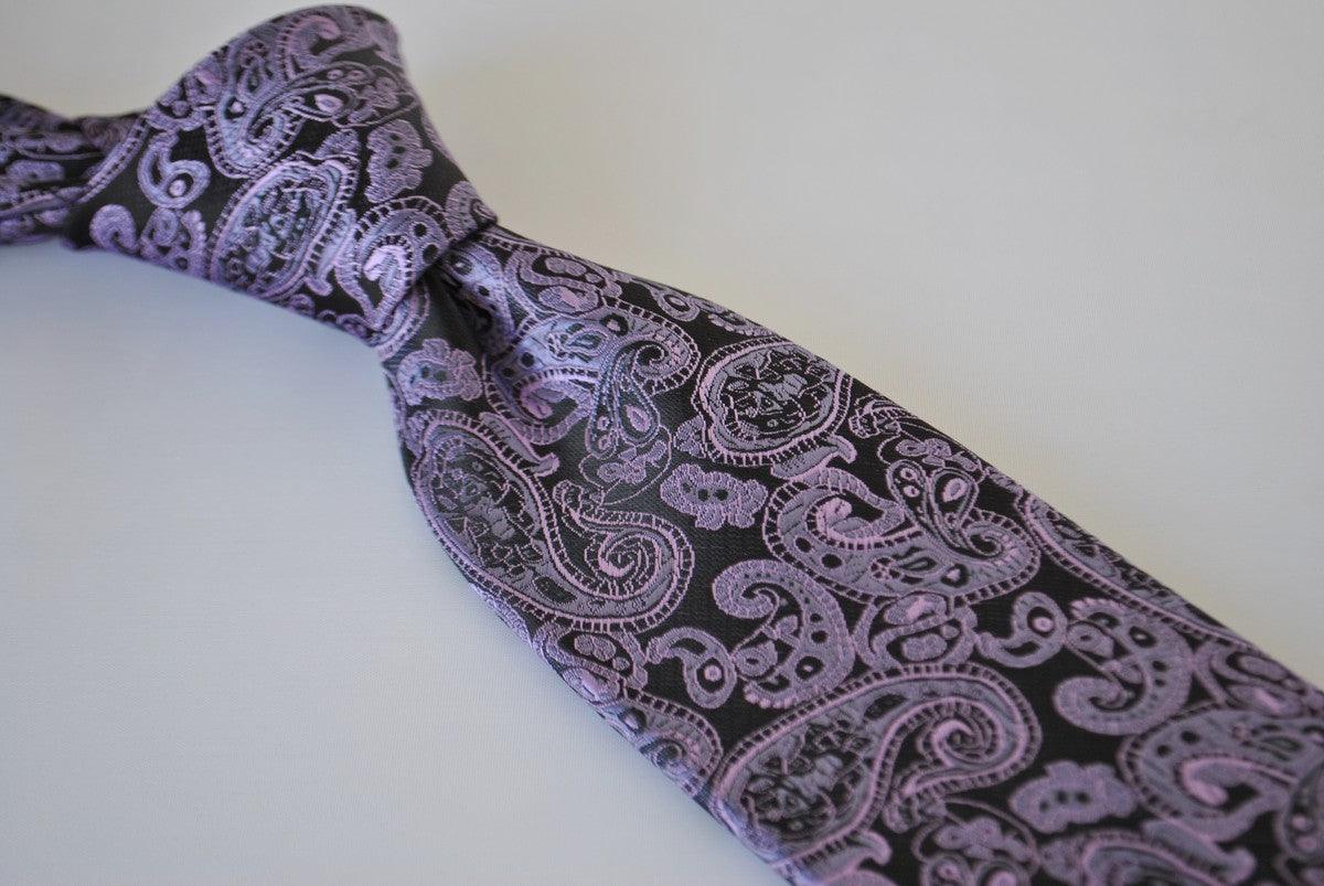black and purple paisley tie - Image 3