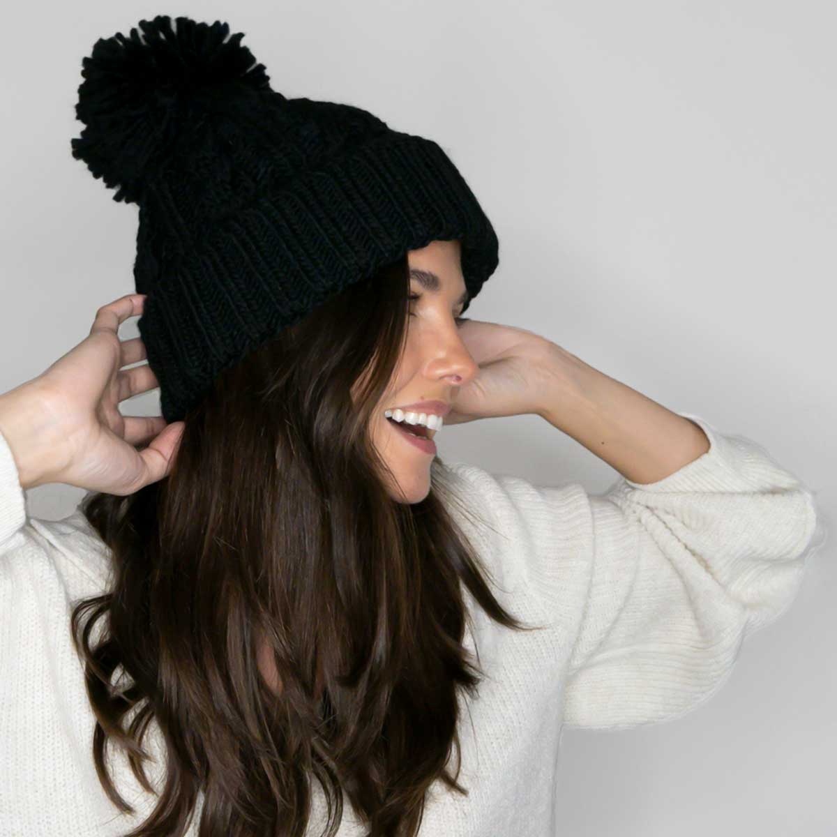 Black No-Wool Woolly Beanie - Image 2