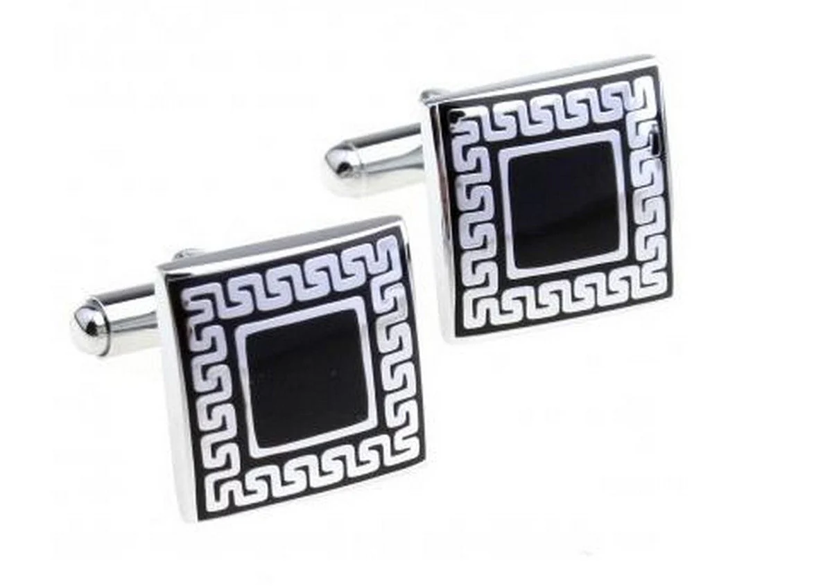 black patterned cufflinks