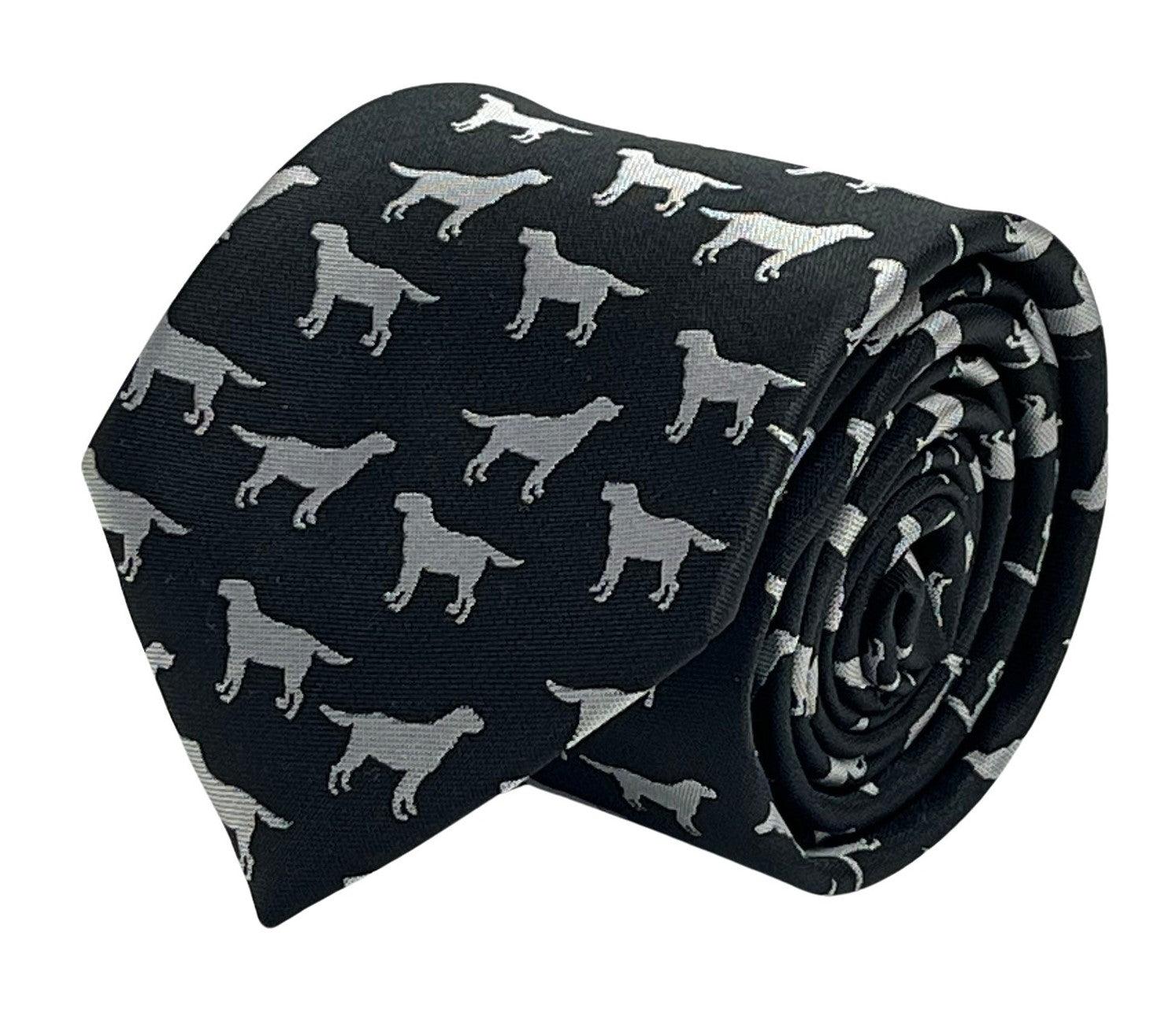 Black tie with labrador golden retriever dog silhouette - Image 2