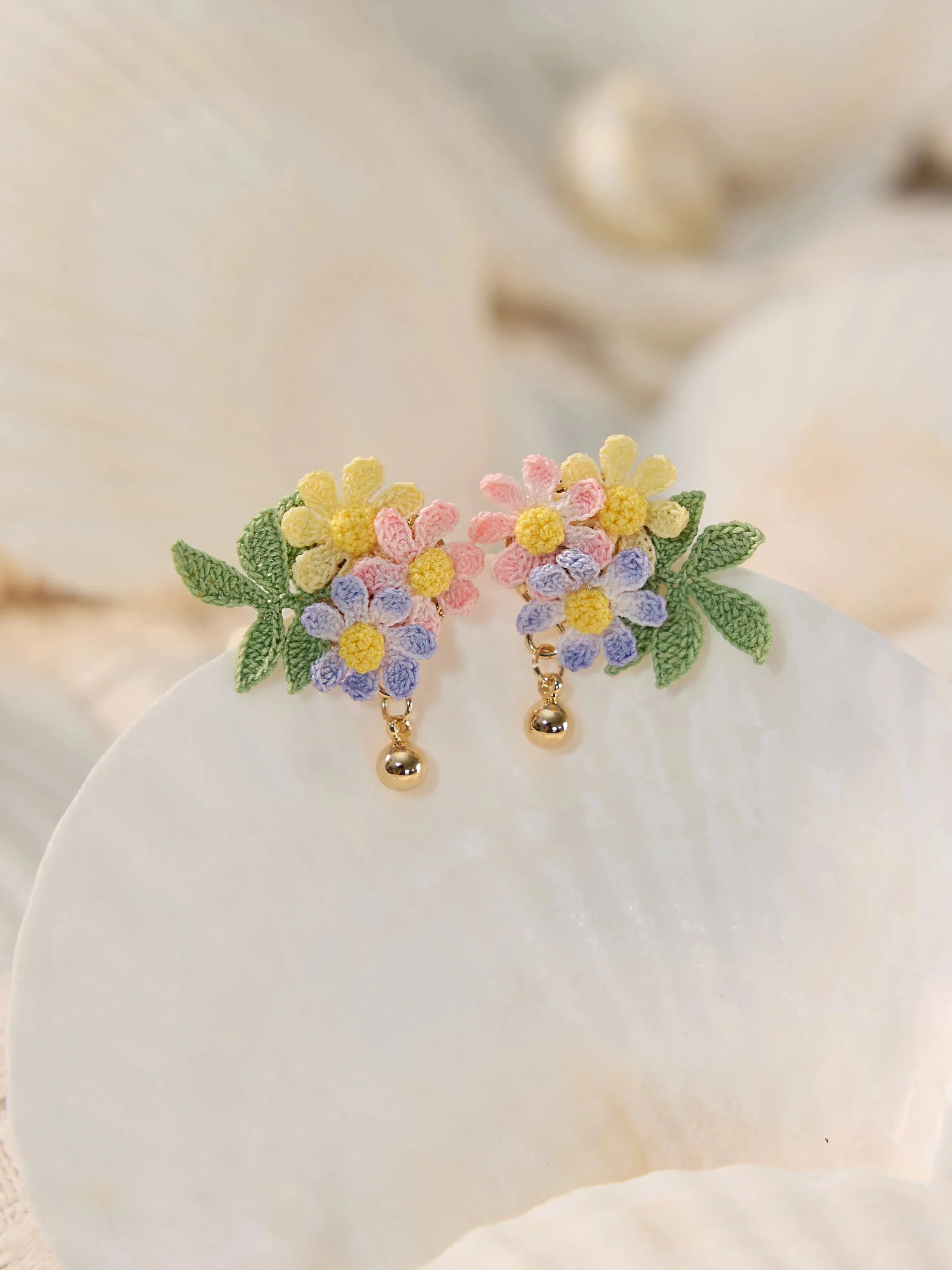 Bloom Burst Micro Crochet Flower Earrings – Tiny Blossoms, Big Joy - Image 2