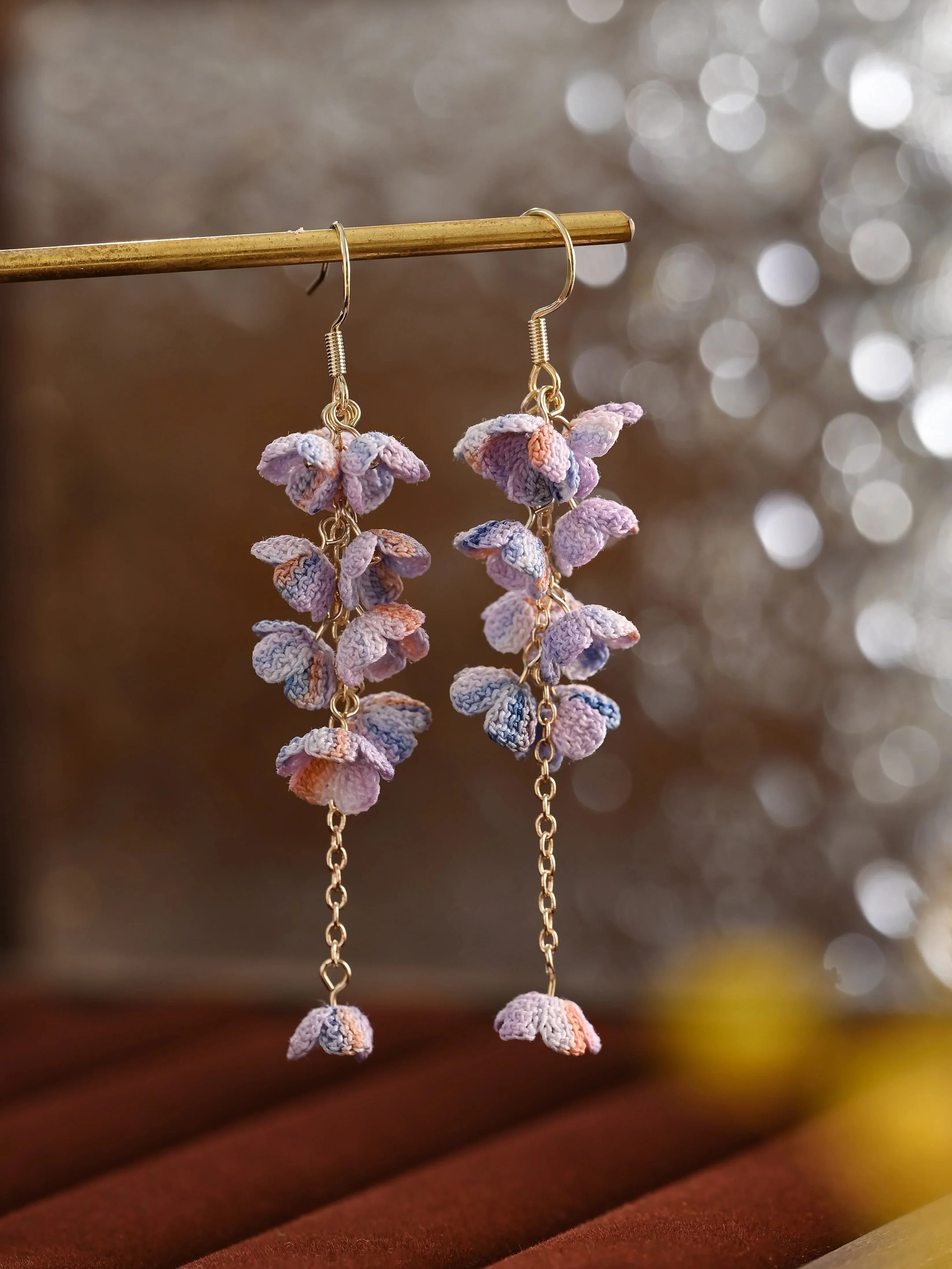 Bloomfall Micro Crochet Earrings – Cascading Floral Dangles in Dreamy Colours - Image 11