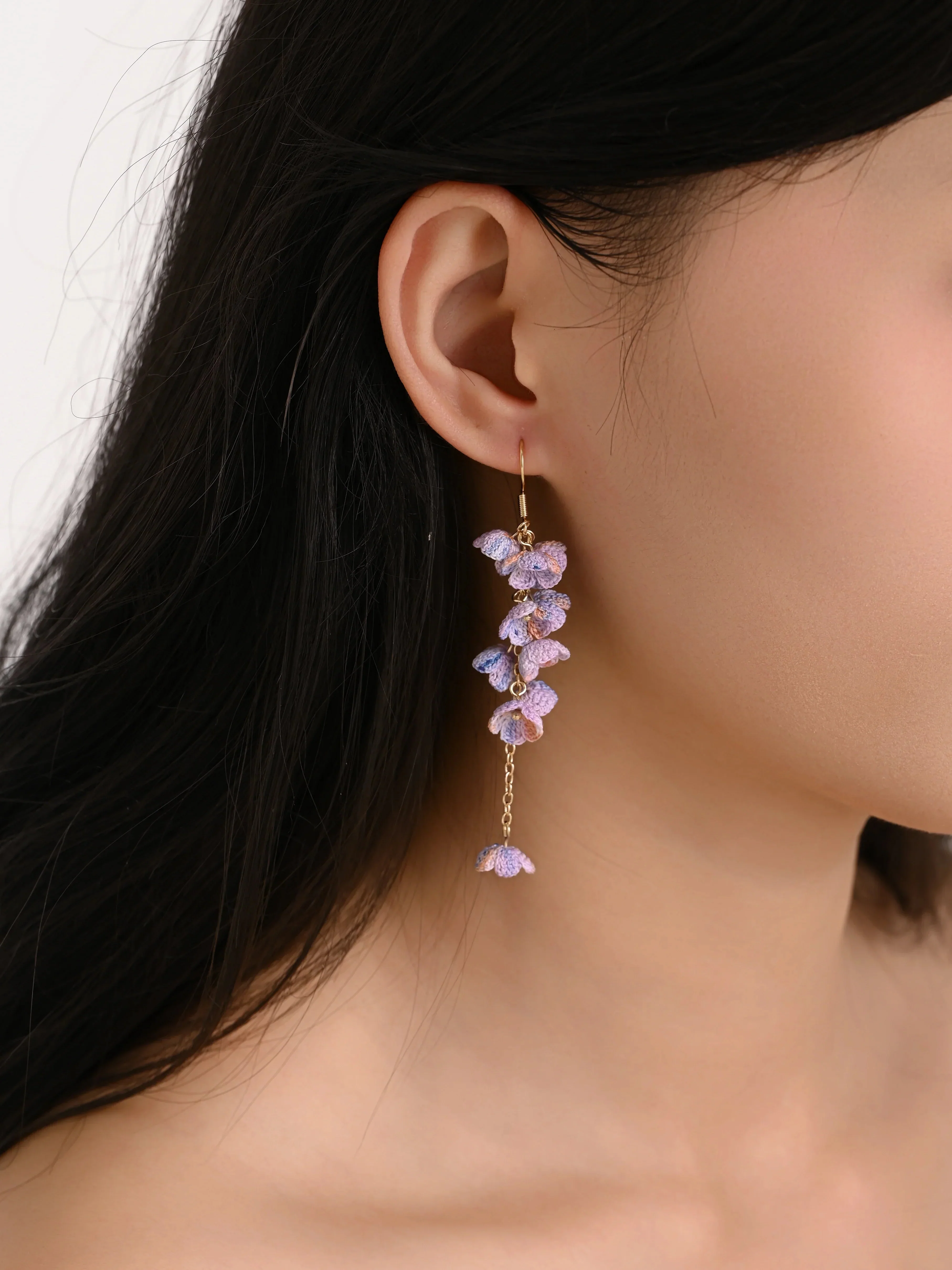 Bloomfall Micro Crochet Earrings – Cascading Floral Dangles in Dreamy Colours - Image 12