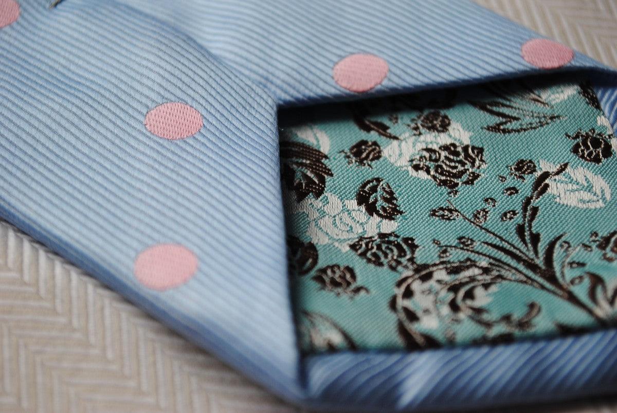 blue tie with pink polka dots - Image 5