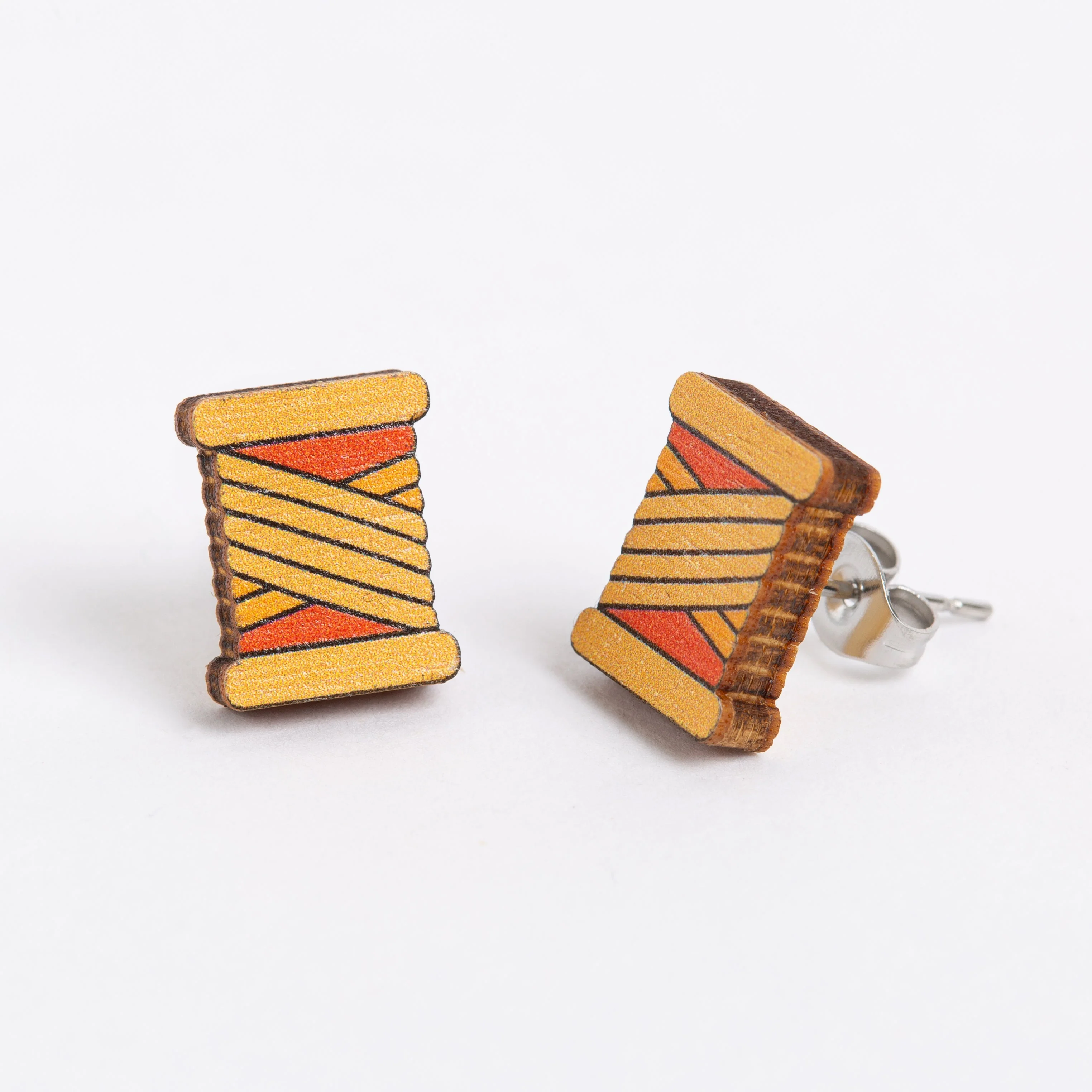 Bobbin Wooden Earrings  - Creative Gift - Image 11