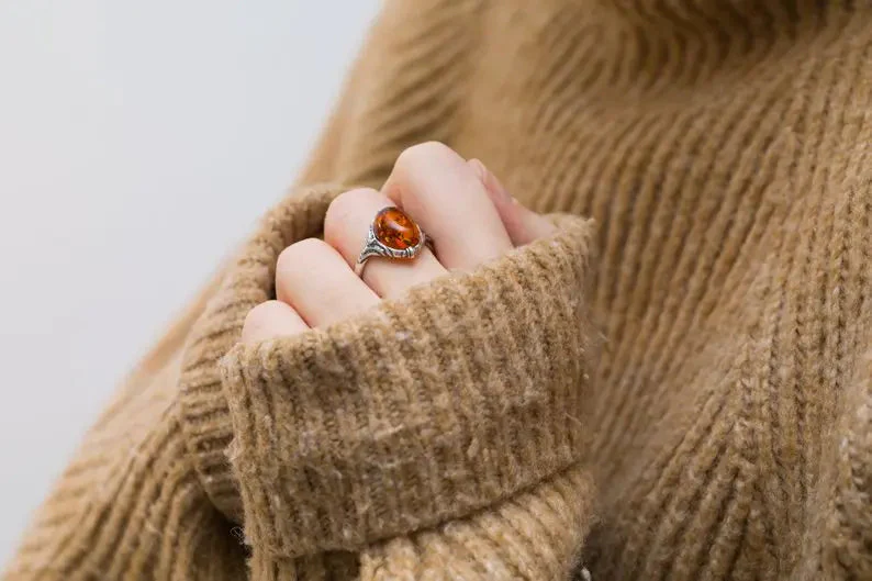Boho Amber Ring - Image 6