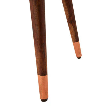 Boho Copper Finish Carved Metal Top Side Table - Image 7