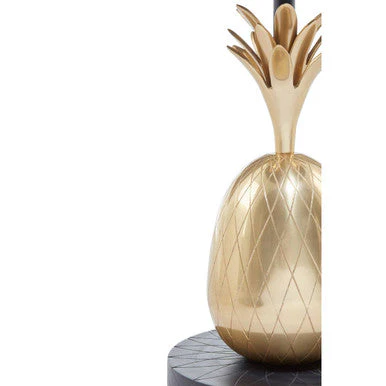 Black Iron Side Table with Antique Brass Pineapple Base, Boho - Image 5