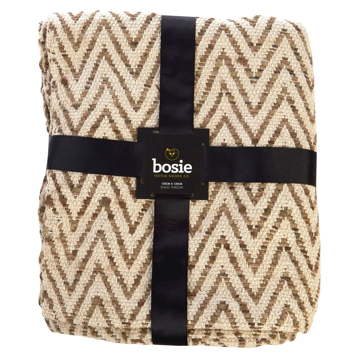 Bosie Beige Woven Chevron Throw - Image 4