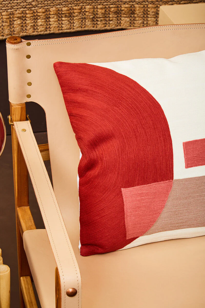 Bosie Ozella Red And White Tonal Cushion - Image 7