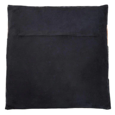 Bosie Safira Neutral Colourblock Hair on Leather Patchwork Cushion - Image 3