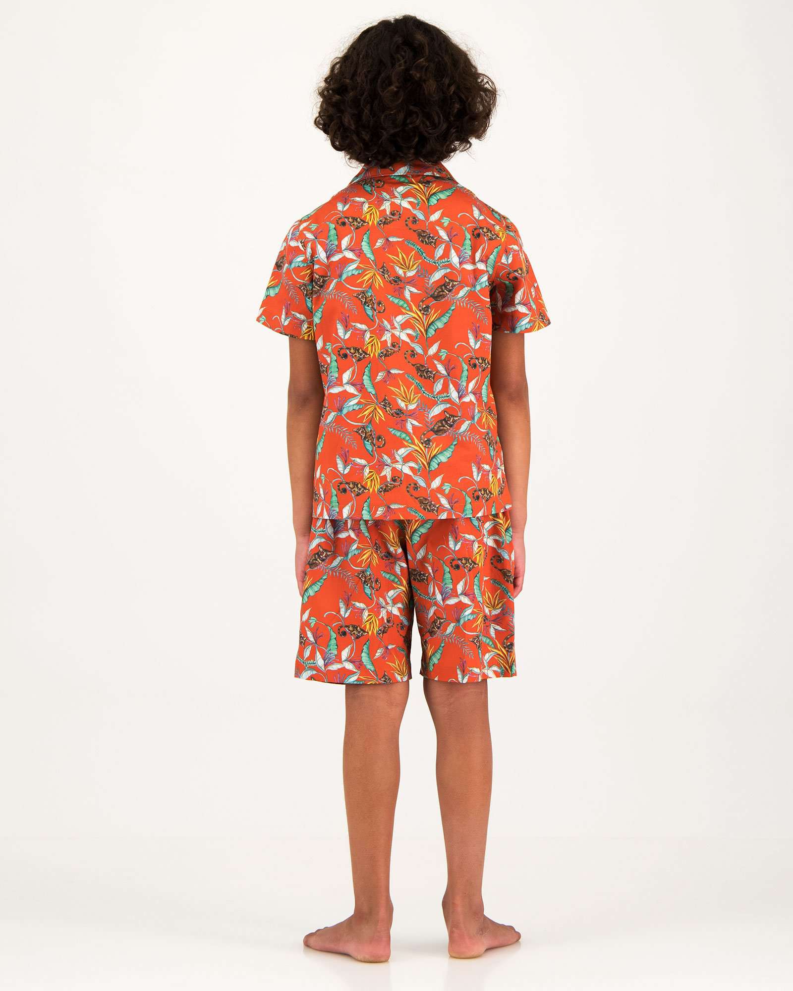 Boys Short Pyjamas - Night Monkeys Orange - Image 3