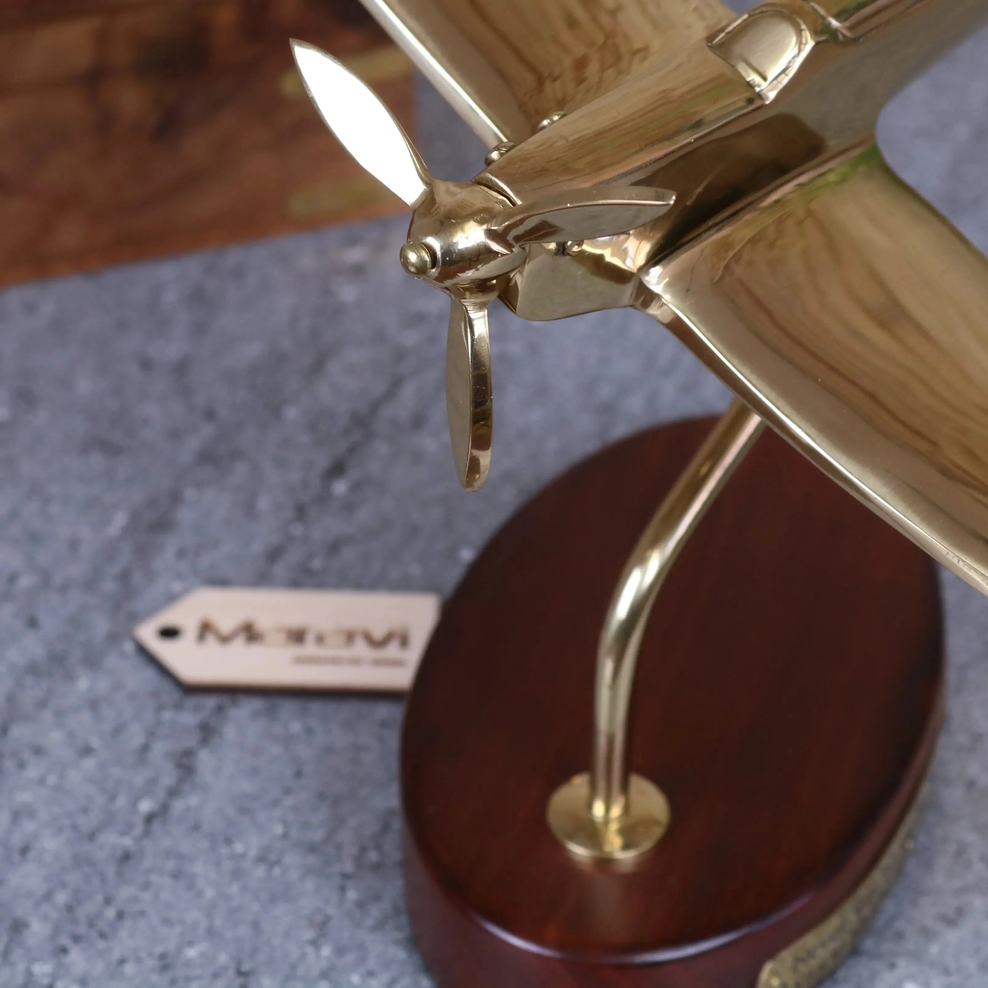 Brass Spitfire Model With Churchill Quote Plaque - Image 5