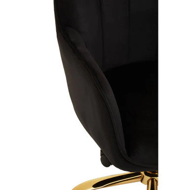 Brent Black Velvet And Gold Base Home Office Chair - Image 10