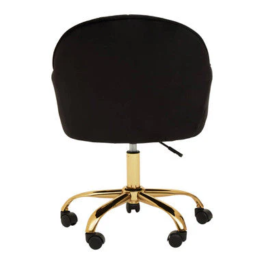 Brent Black Velvet And Gold Base Home Office Chair - Image 7