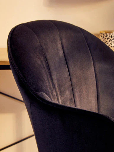 Brent Black Velvet And Gold Base Home Office Chair - Image 9