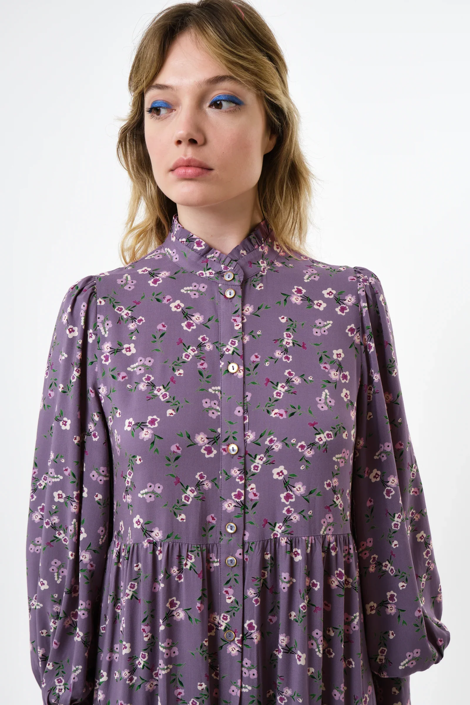 Bricia Naïve Posy Print Tiered Midi Dress - Violet - Image 4
