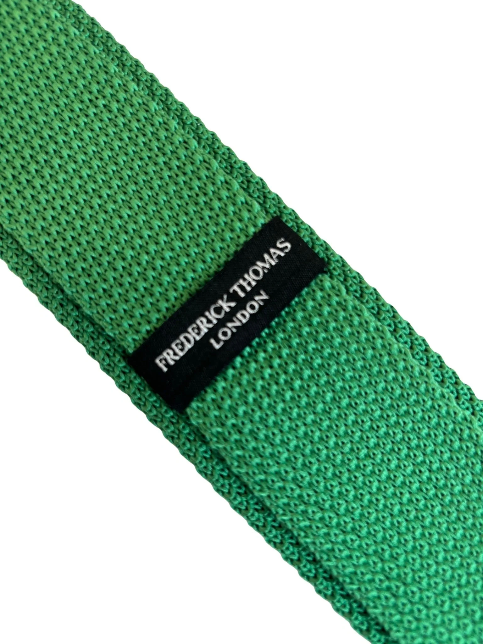 bright emerald green knitted tie - Image 4