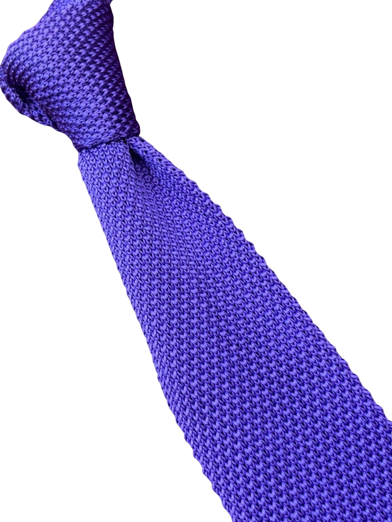 bright purple knitted mens necktie - Image 5