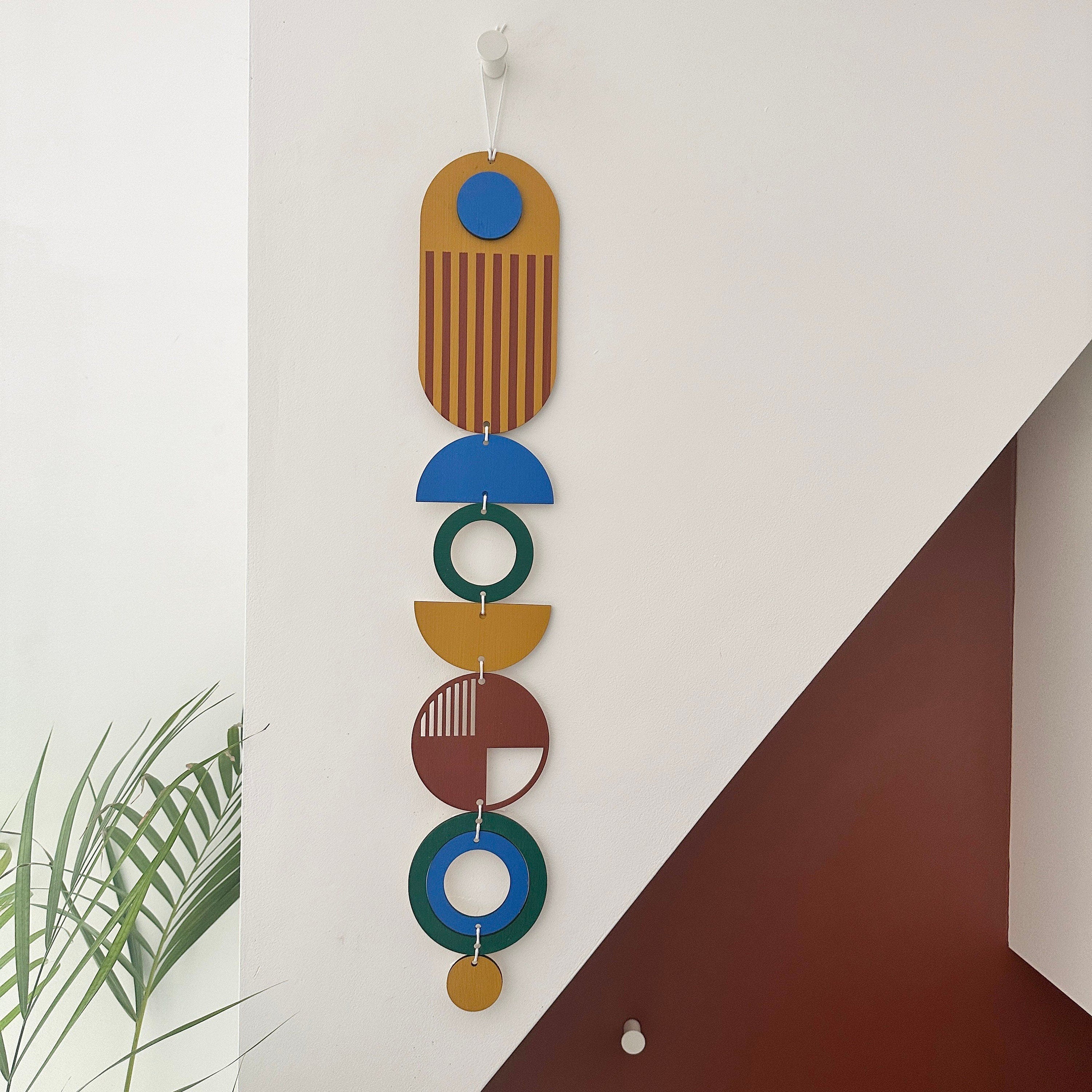 Bright Wall Hangings - Geometric Artwork - Colourful Home Decor - Fun Home Decor - Slim Wall Art - Long Wall Hanging - Fun Wall Art - Image 9