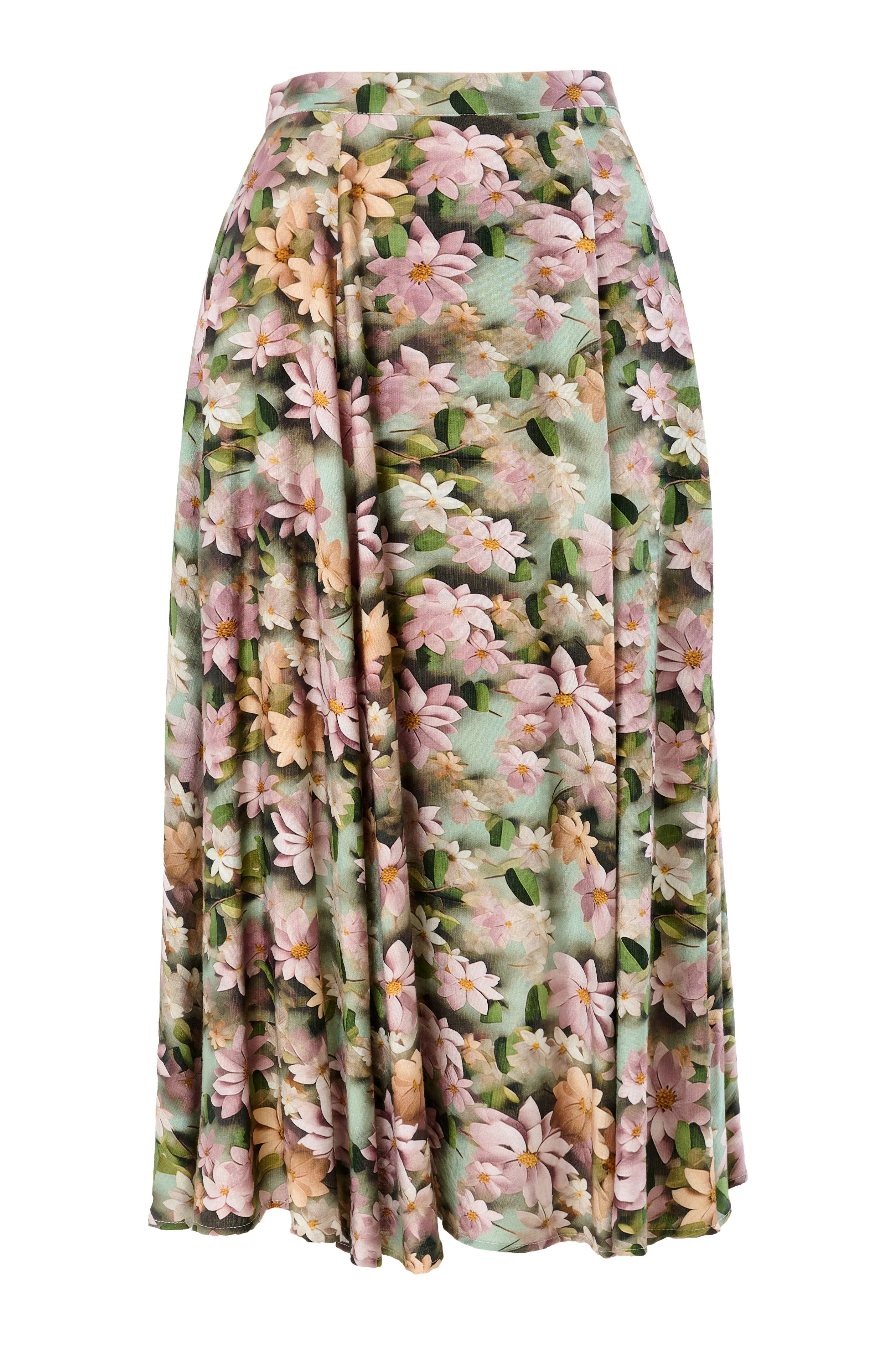 Brisa 3D Daisy Print Midi Skirt - Green - Image 6