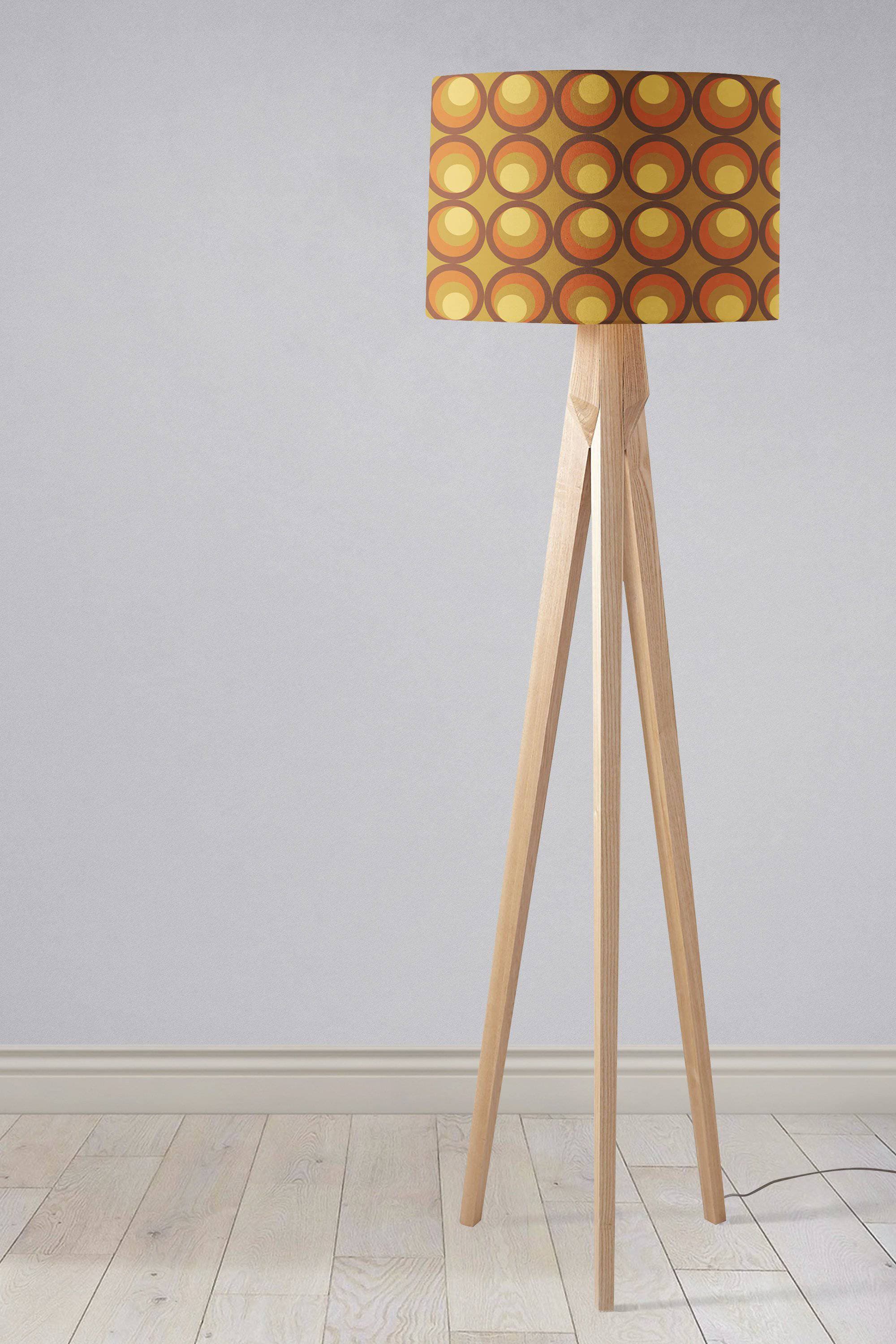 Brown and Orange Retro 1970's Design Lampshade, Ceiling or Table Lamp Shade - Image 2