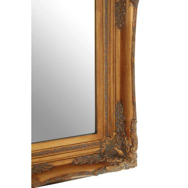 Brussels Baroque Rectangular Antique Gold Wall Mirror - Image 4