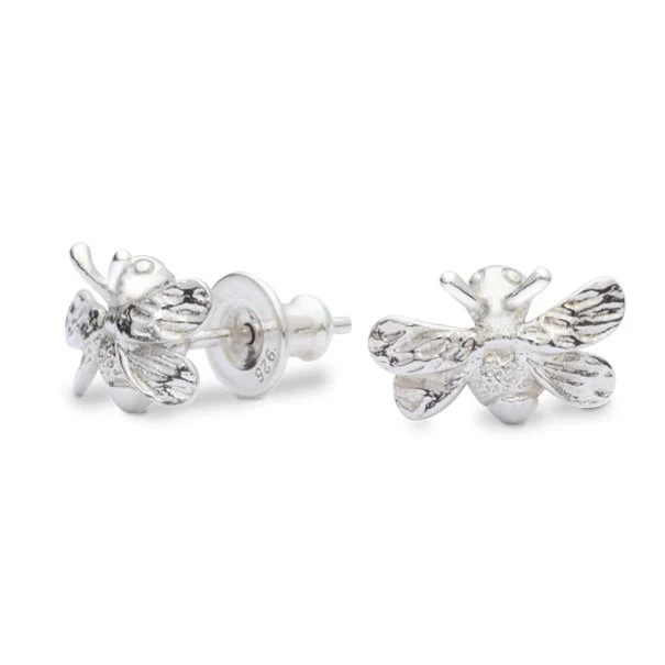 Bumble Bee Silver Stud Earrings