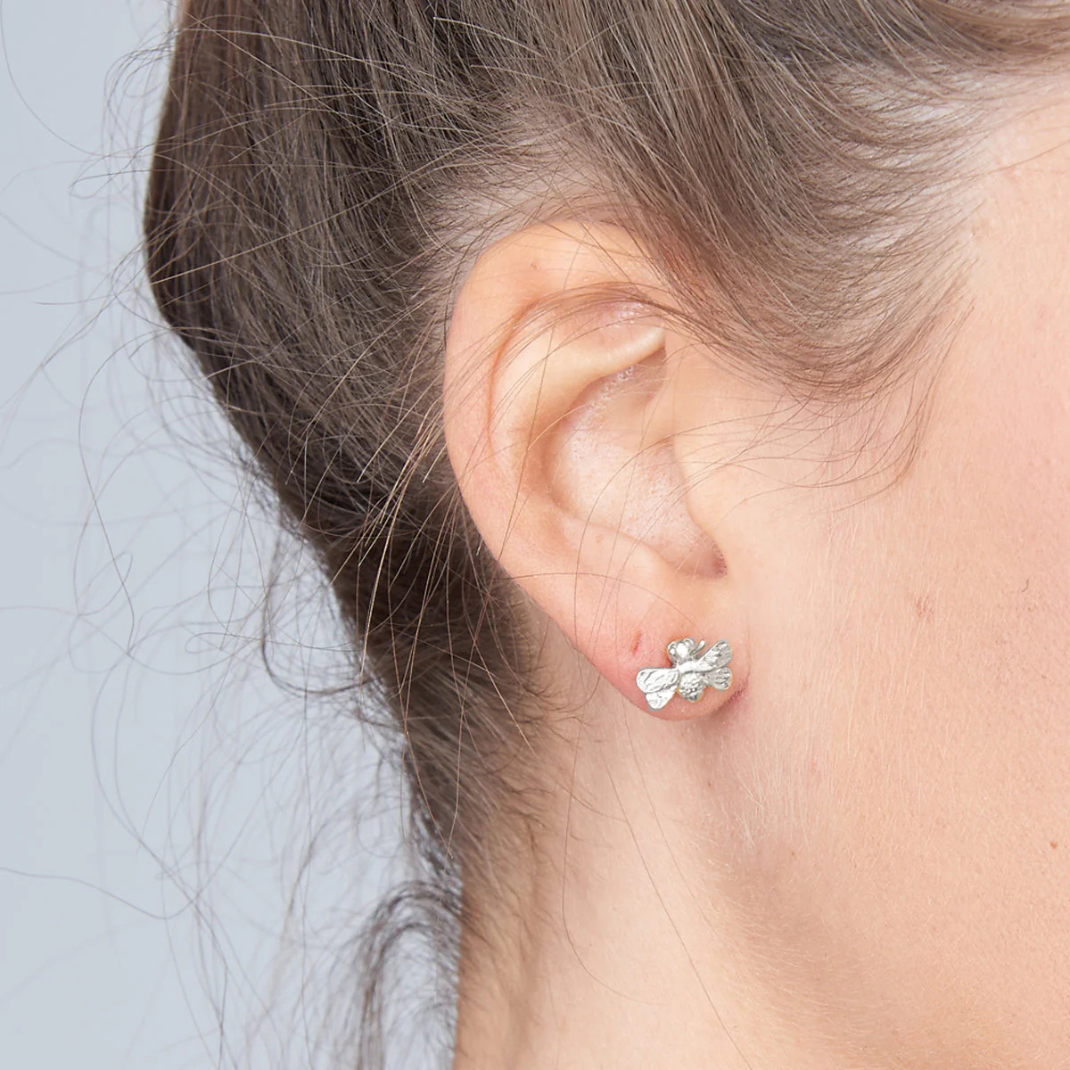Bumble Bee Silver Stud Earrings - Image 6
