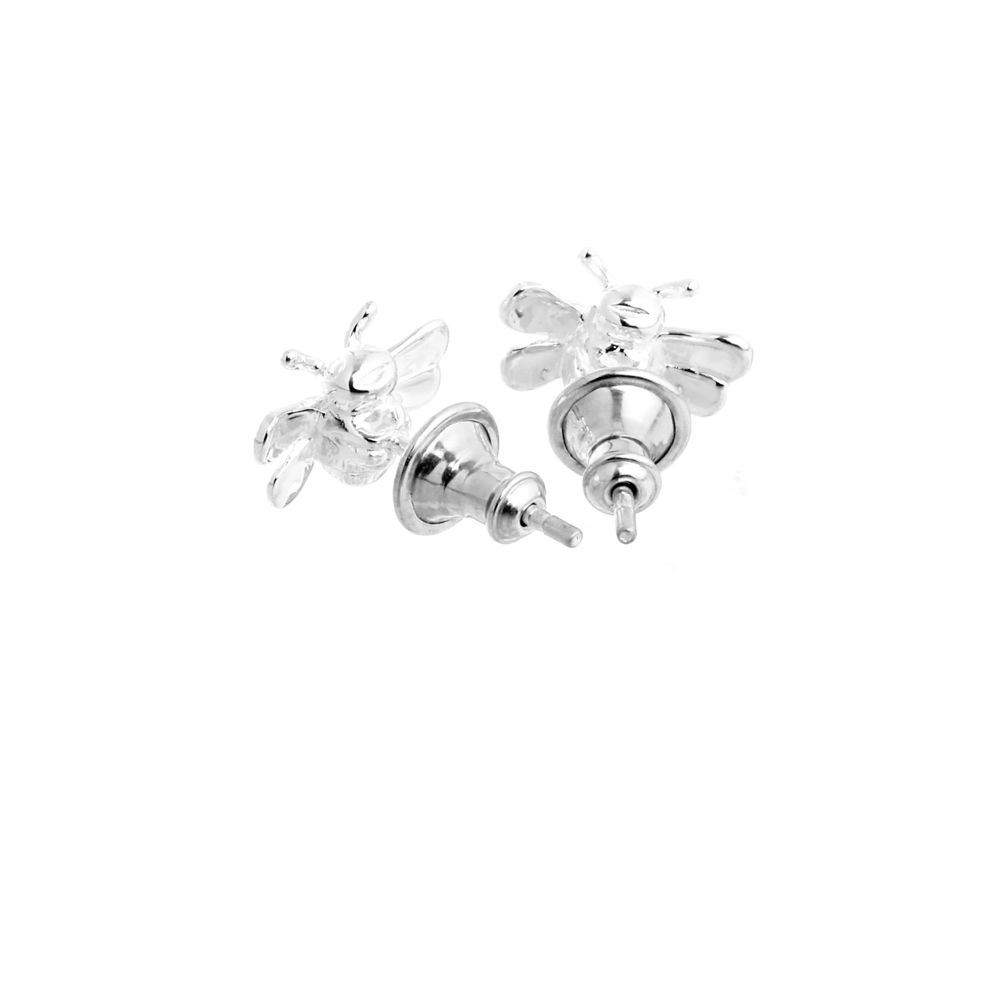 Bumble Bee Silver Stud Earrings - Image 7