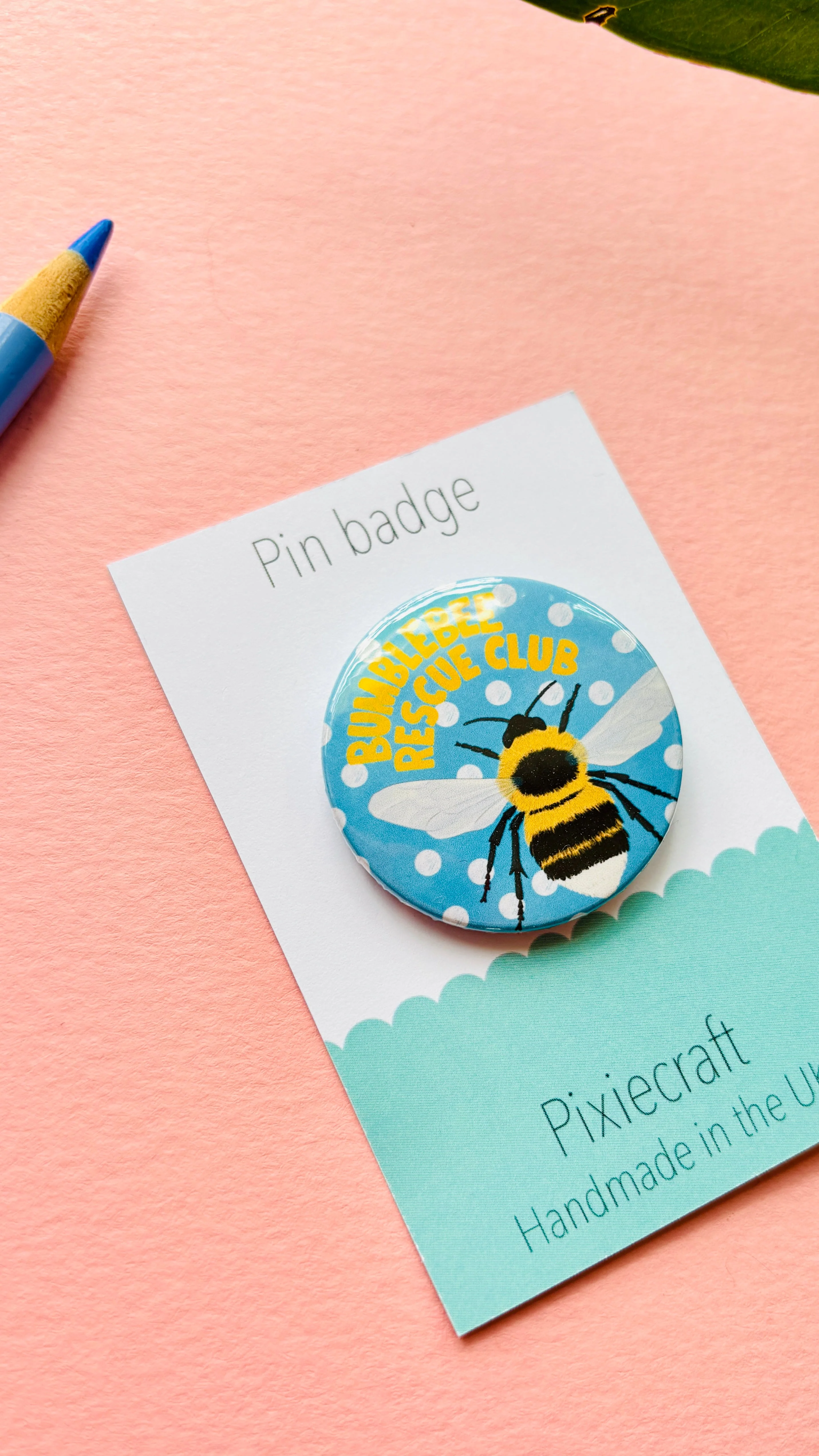 Bumblebee Rescue Club Badge or Magnet- Bee Gifts - Image 2