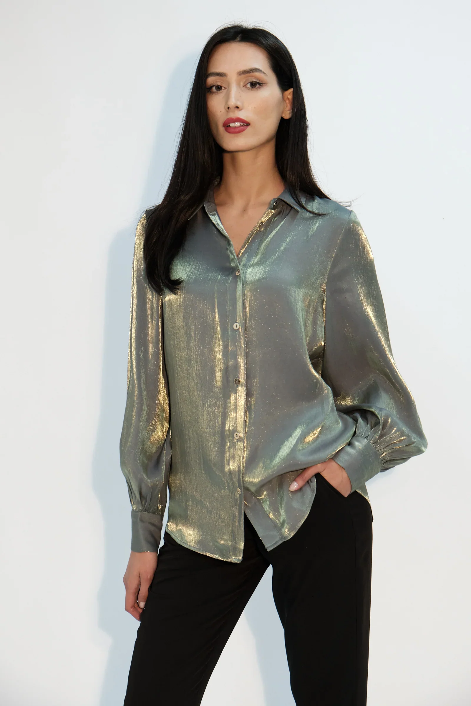 Byron Iridescent Shirt in Green
