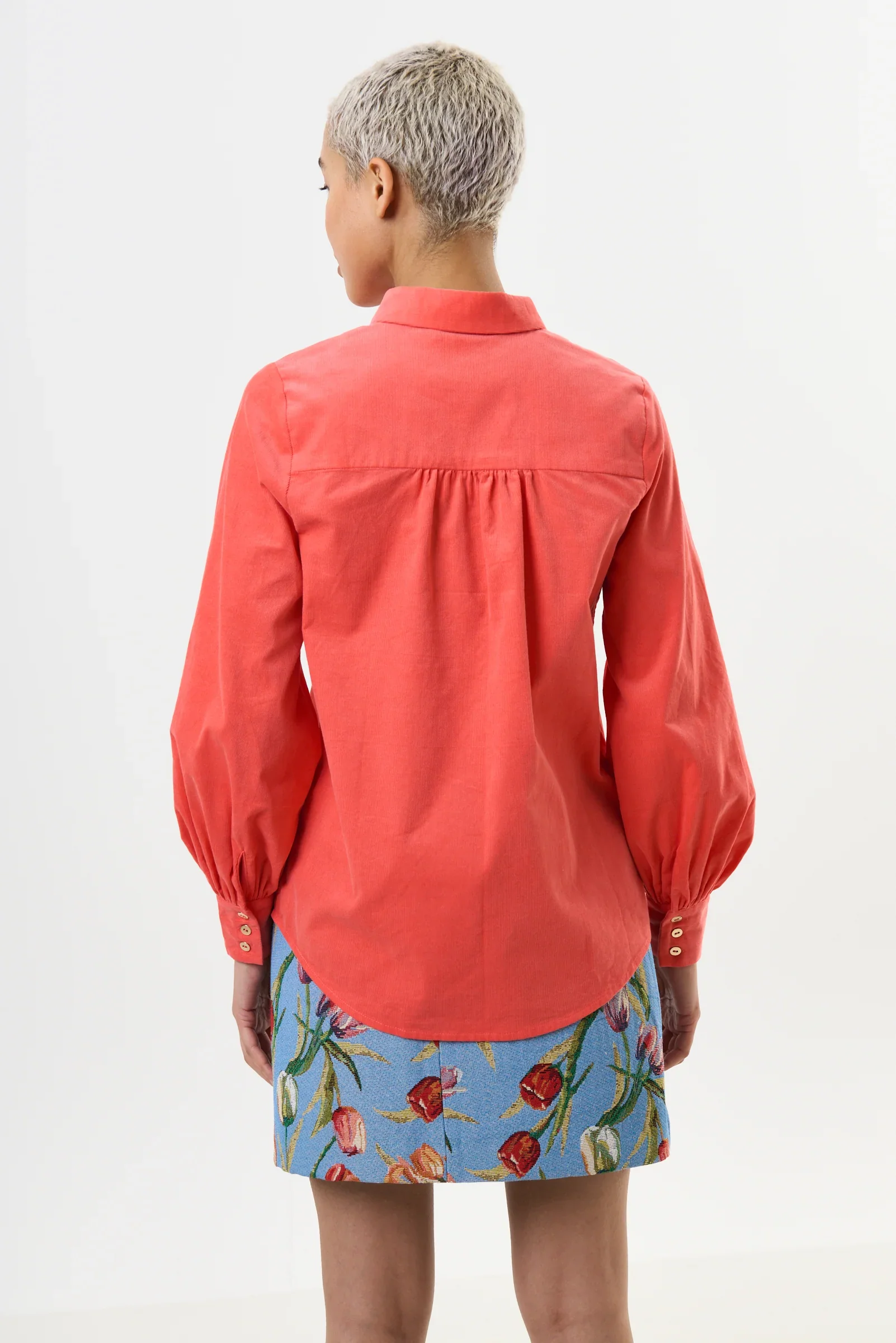 Byron Lightweight Baby Cord Shirt - Apricot - Image 2