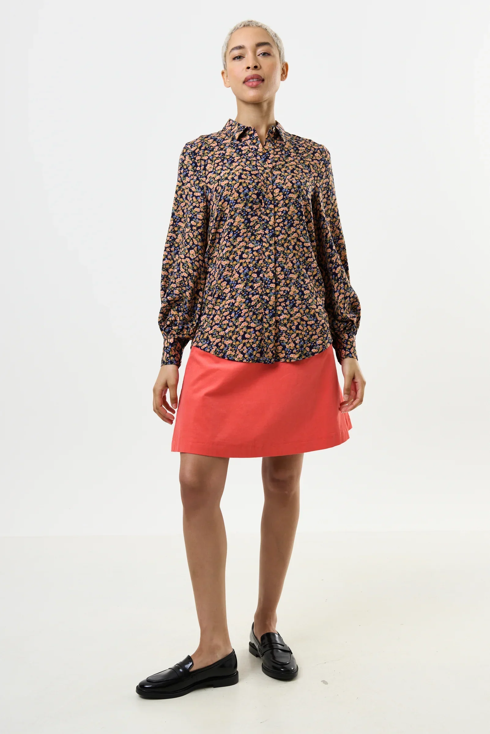 Byron Spring Ditsy Shirt - Peach - Image 4
