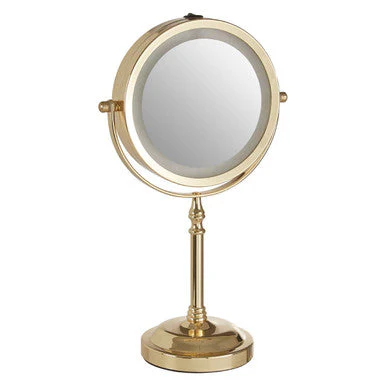 Cassini Gold Colour Iron Led Table Mirror - Image 3