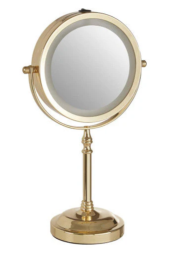 Cassini Gold Finish LED Large Table Mirror - Image 3