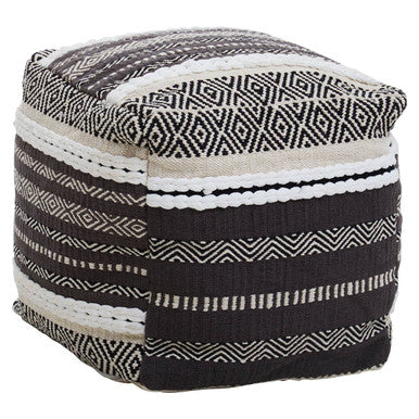 Cefena Grey And White Pouffe - Image 4