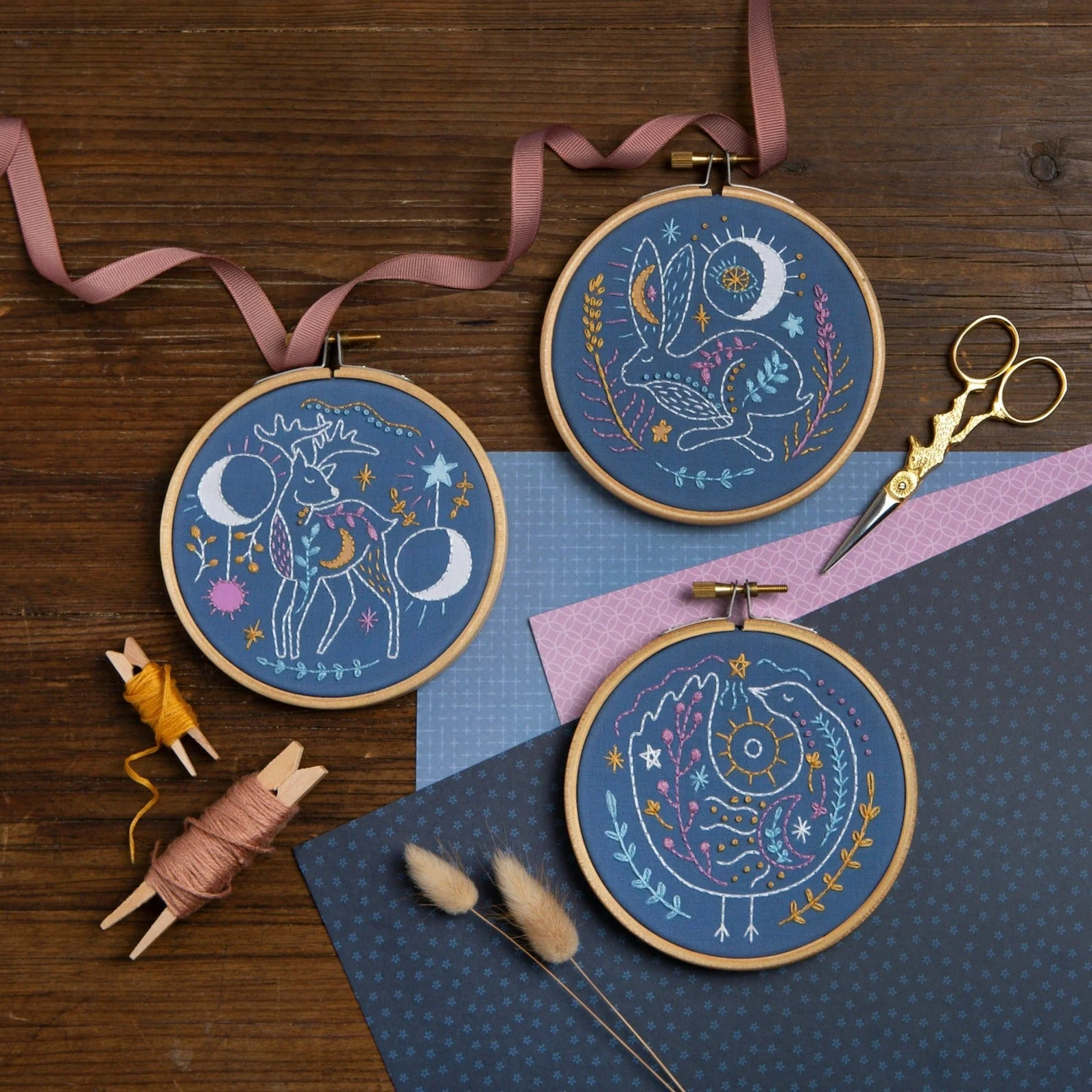 'Celestial Deer' Moon and Stars Mini Embroidery Kit for Beginners - Image 7