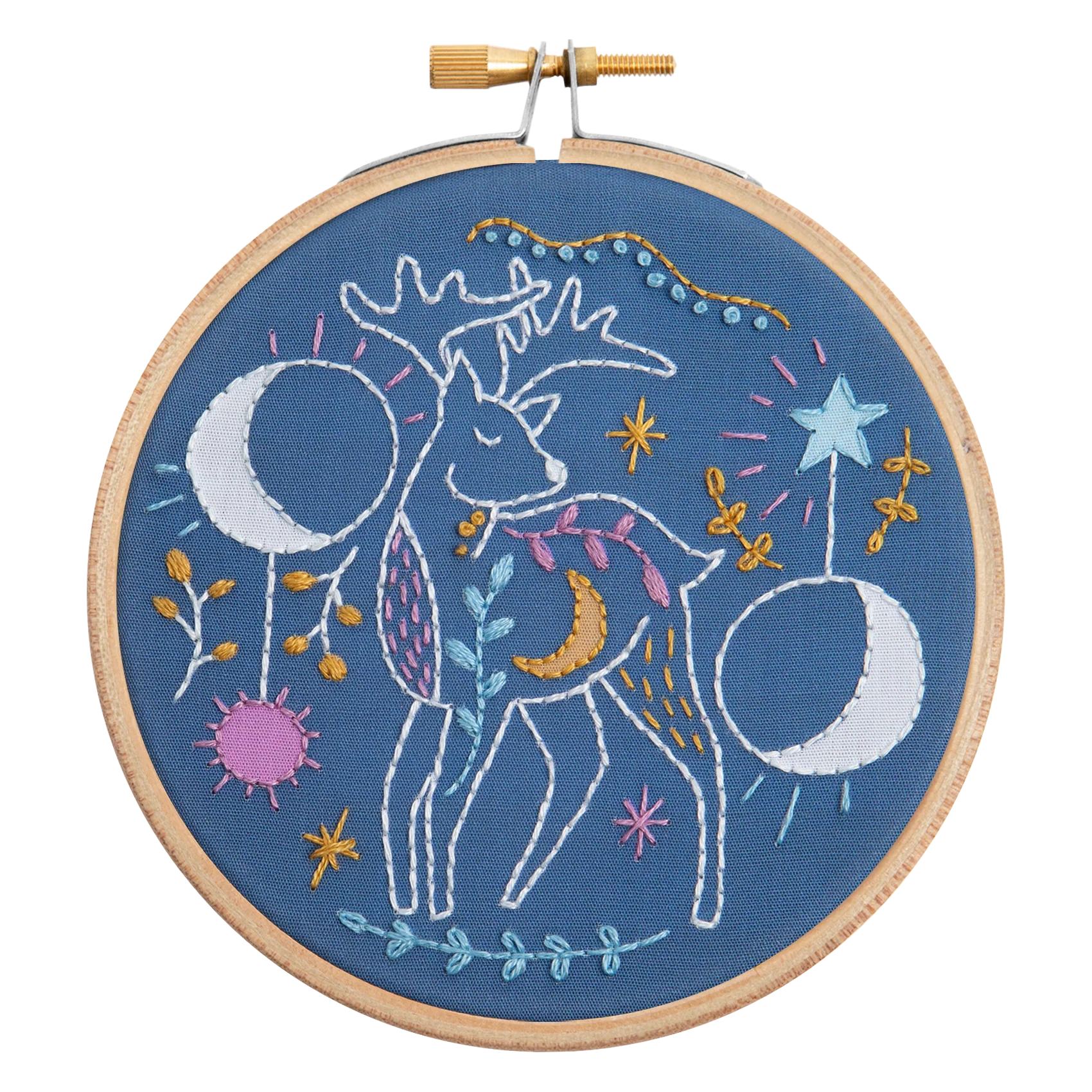 'Celestial Deer' Moon and Stars Mini Embroidery Kit for Beginners - Image 8