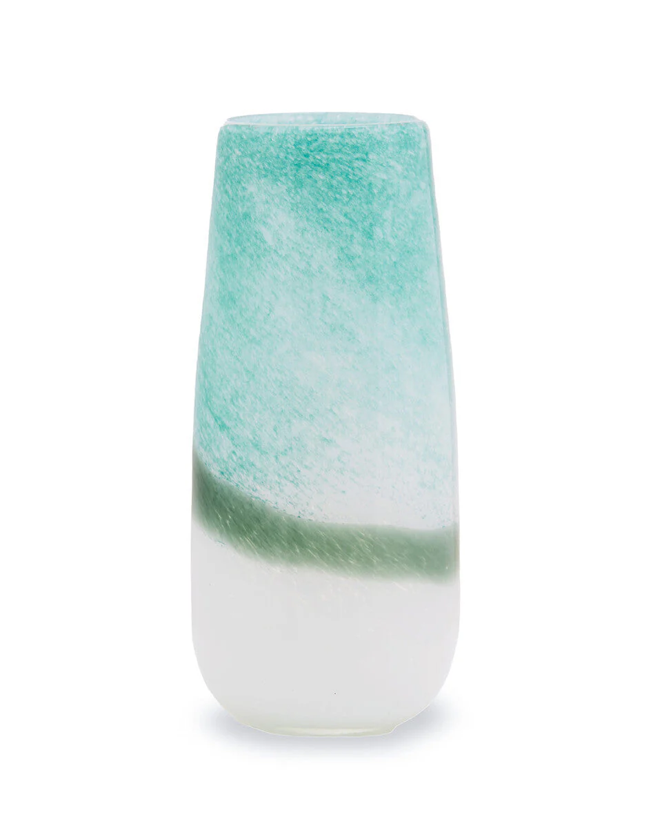Celia Large Turquoise and White Ombre Vase - Image 2