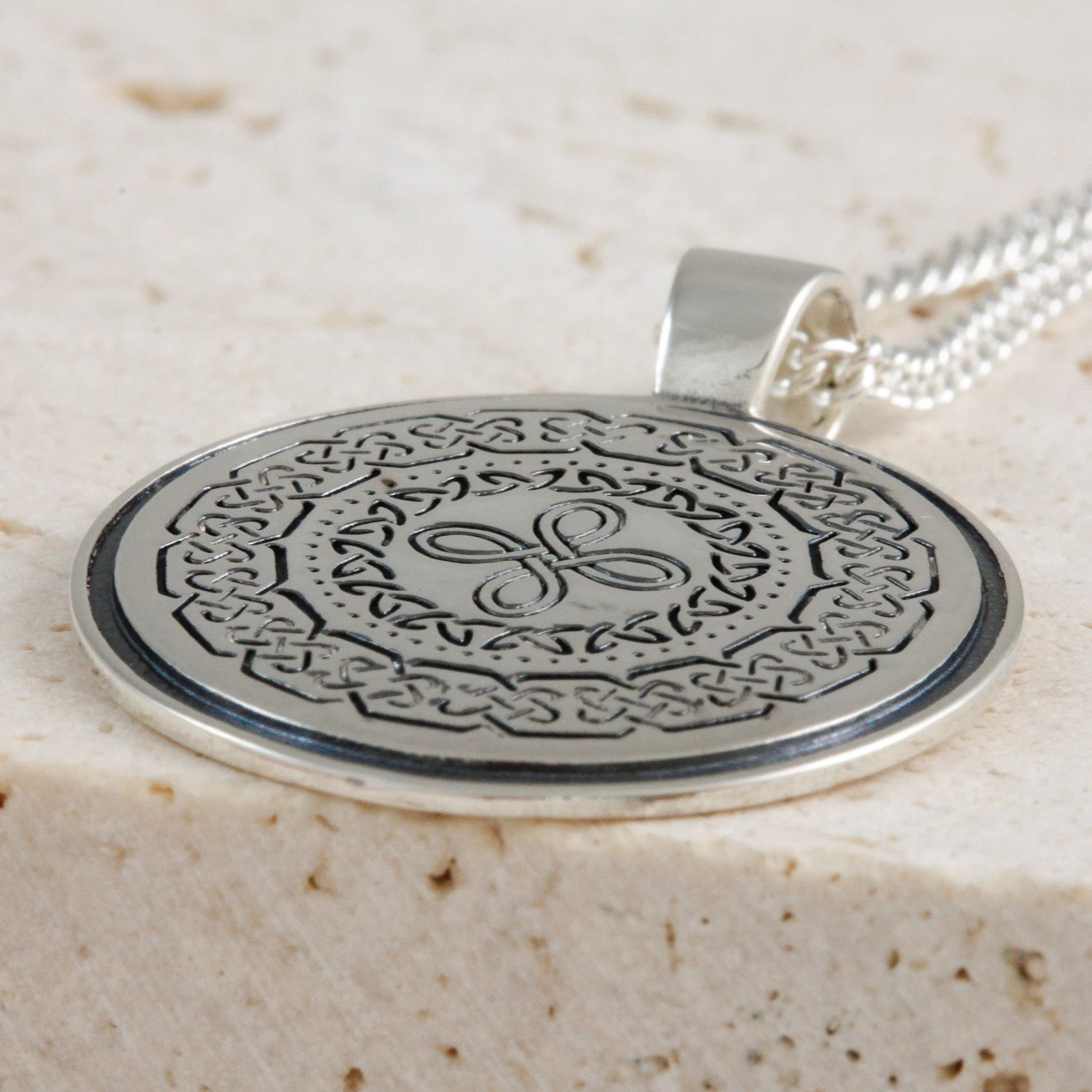 Celtic Mandala Personalised Silver Necklace - Image 7